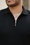 Erkek Fermuarlı Yakalı Kısa Kollu Tshirt resmi
